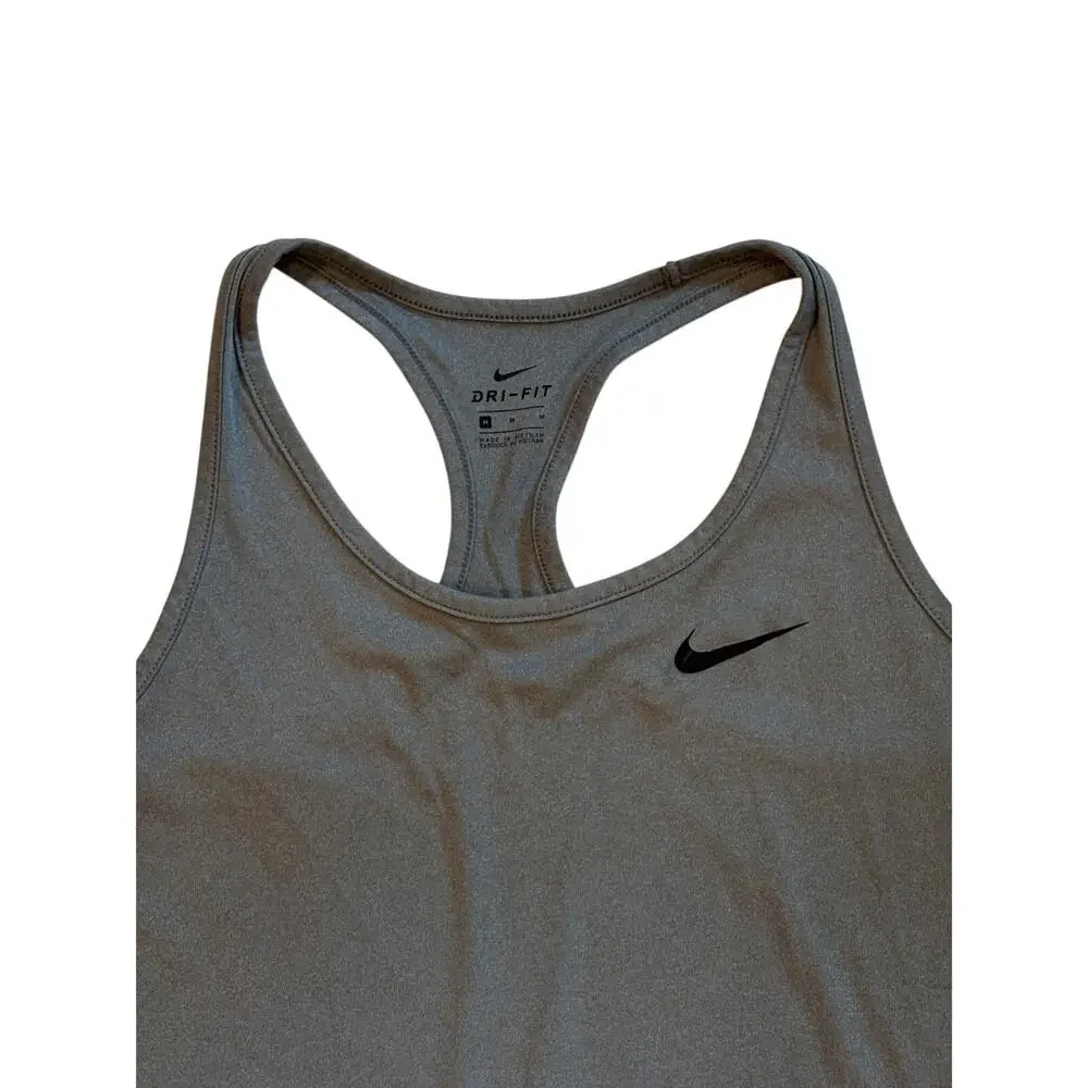Nike Tank Tops Lot of 2 Racer Back Womens Size Medium Gray Blue Dri Fit Workout
